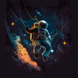 Tableau - Astronaut flottant sur l'univers