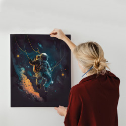 Painting-Astronaut floating on the universe