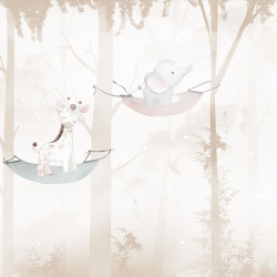 Wallpaper- Animals in a hammock