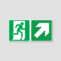 Emergency exit sign going...