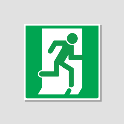 Emergency exit sign to the...